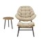 Manhattan Comfort Benson 3-Piece Patio Rocking Chair with Ottoman and Table  in Cream OD-CV024-CR - alternate 4